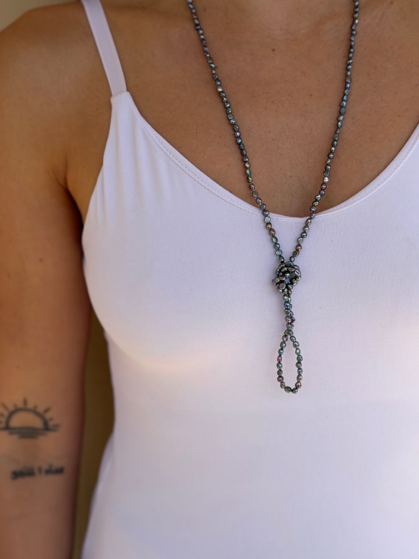 Noir Pearl Long Necklace