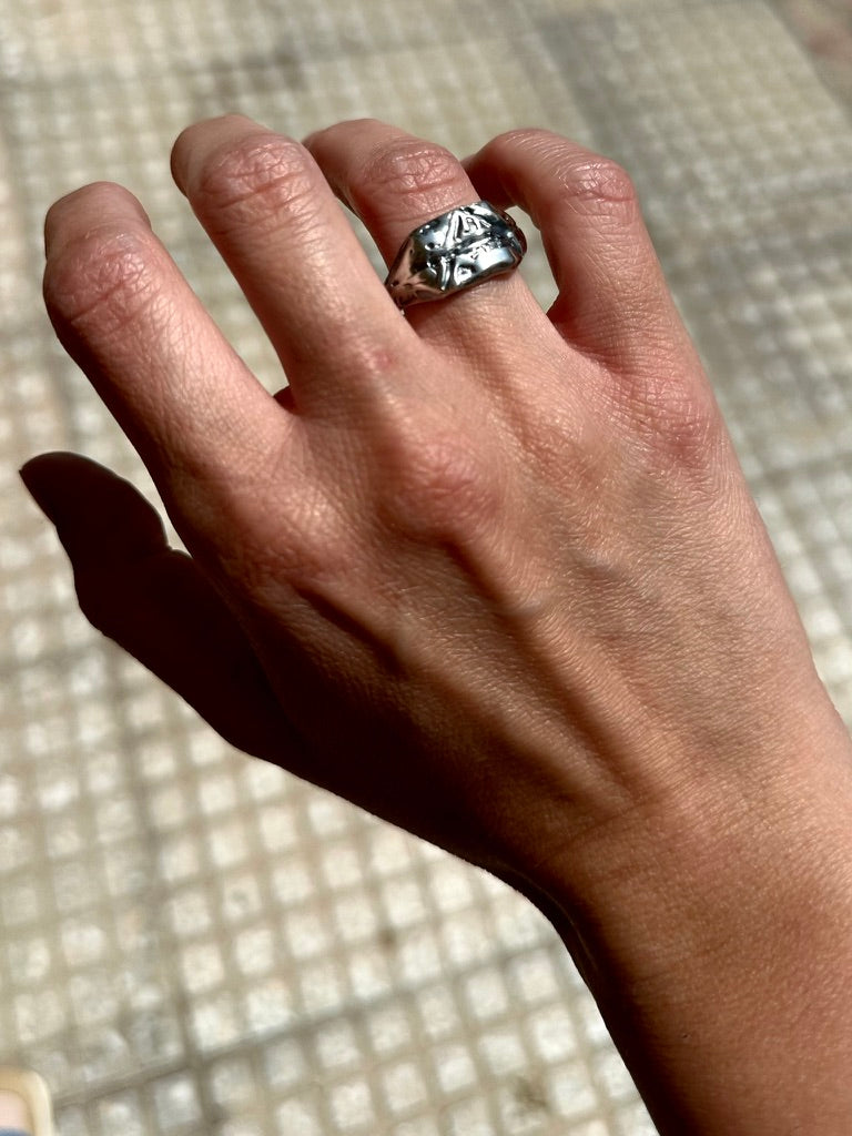 Monogram unisex ring